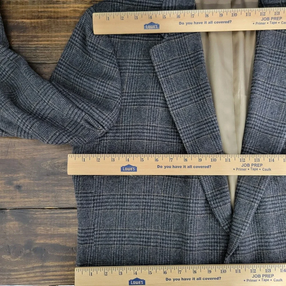 Cricketeer Men's‎ Sport Coat Blazer Two Button Flannel Plaid Wool Blend 46XL
